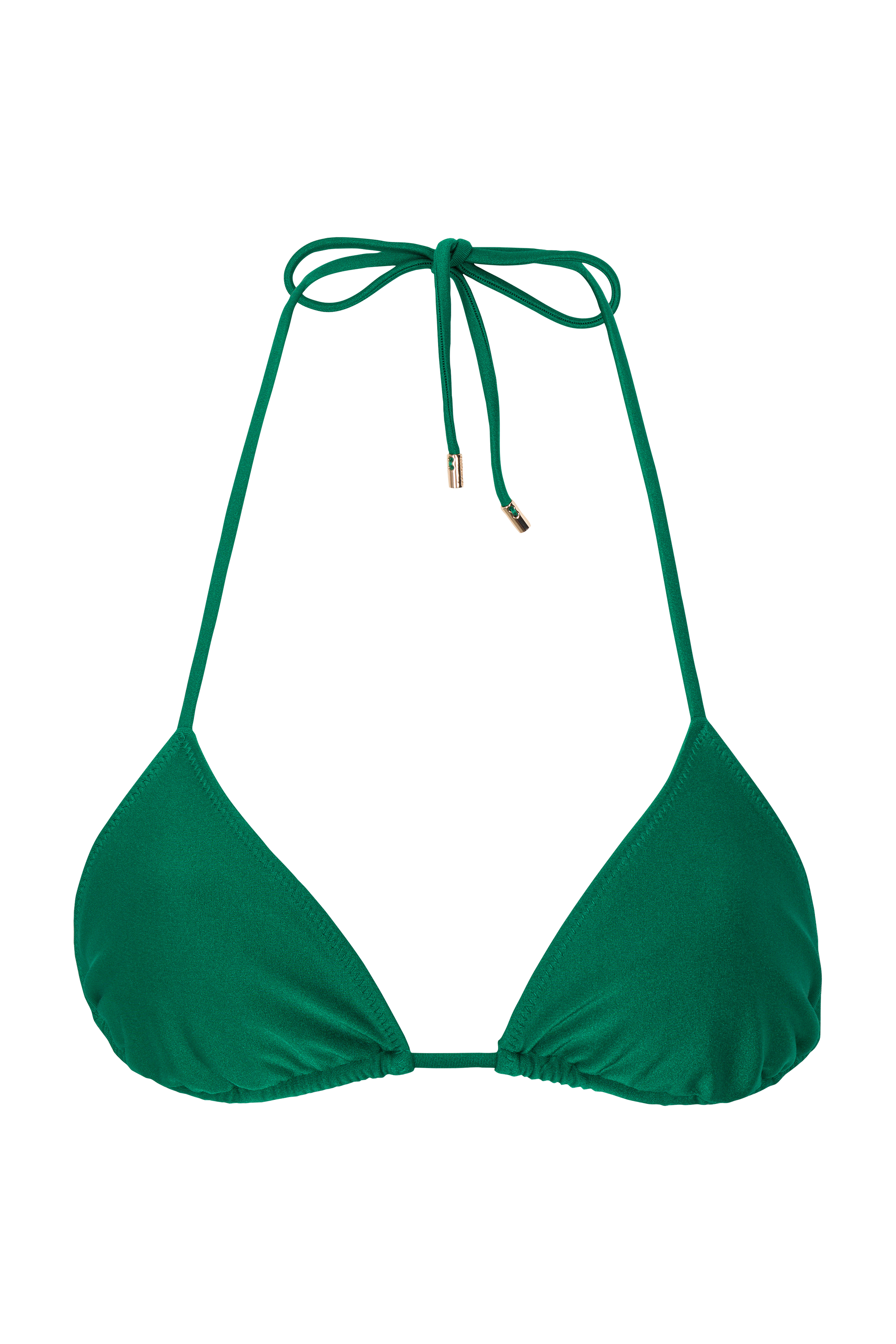 Emerald green classic triangle bikini top with adjustable straps