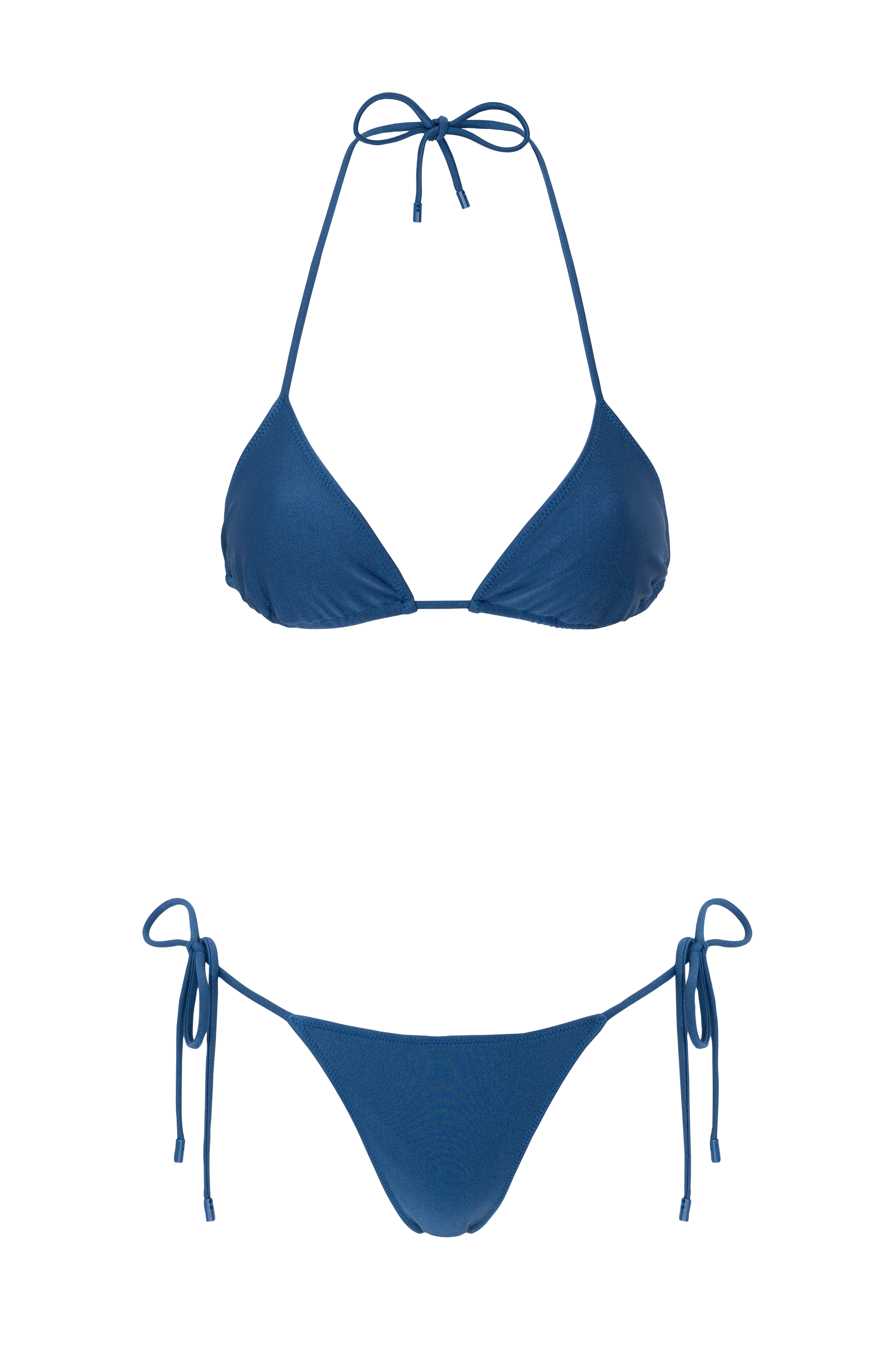 Blue bikini set on a white background