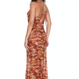 Beach To Bar Dress - Golden Leopard